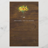 BUDGET Rustige zonnebloemen mason Jar Wedding Invi (Achterkant)