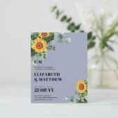 BUDGET Rustige zonnebloemen Moderne tekstbruiloft (Staand voorkant)