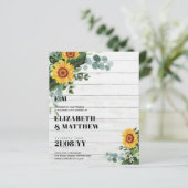 BUDGET Rustige zonnebloemen Moderne tekstbruiloft (Staand voorkant)
