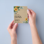 BUDGET Rustige zonnebloemen Moderne tekstbruiloft Flyer (Hand)