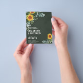 BUDGET Rustige zonnebloemen Moderne tekstbruiloft Flyer (Hand)