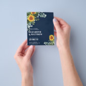 BUDGET Rustige zonnebloemen Moderne tekstbruiloft Flyer (Hand)