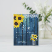 BUDGET Rustige zonnebloemen RSVP Weddenschap (Staand voorkant)