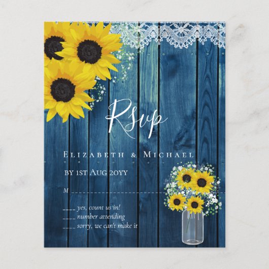 BUDGET Rustige zonnebloemen RSVP Weddenschap (Voorkant)