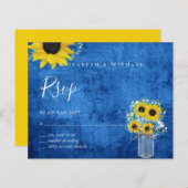 BUDGET Rustige zonnebloemen RSVP Weddenschap (Voorkant / Achterkant)
