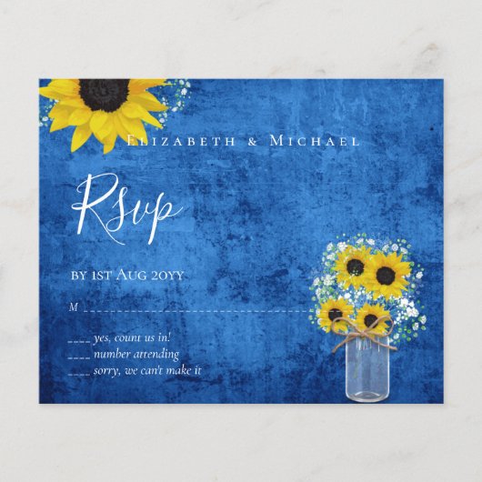 BUDGET Rustige zonnebloemen RSVP Weddenschap (Voorkant)