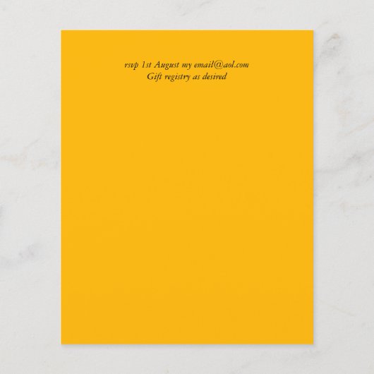 BUDGET Rustige zonnebloemen RSVP Weddenschap (Achterkant)