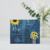 BUDGET Rustige zonnebloemen RSVP Weddenschap (Staand voorkant)