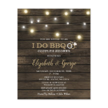 Budget Rustin Barn Wood I Do BBQ Uitnodiging