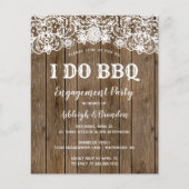 Budget Rustin Barn Wood Lace I Do BBQ Uitnodiging (Voorkant)