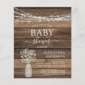 Budget Rustisch Baby shower - Uitnodiging voor ver Flyer (Voorkant)