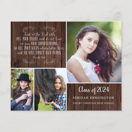 Budget Rustisch Christelijke Afstuderen Proverbs 3 (Voorkant)