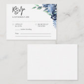 BUDGET Rustisch Elegant Dusty Blue Flowers RSVP Notitiekaartje (Voorkant / Achterkant)