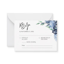 BUDGET Rustisch Elegant Dusty Blue Flowers RSVP