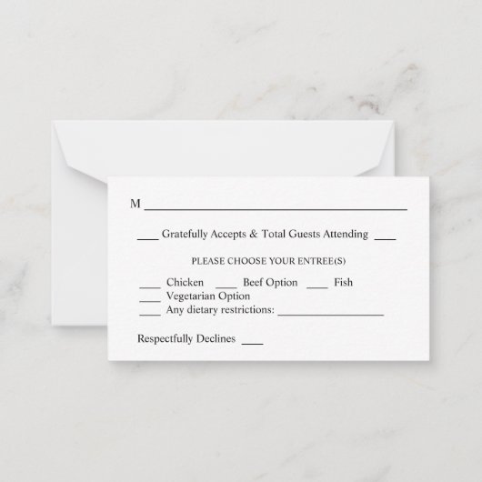 Budget Rustisch Gold Oranje Floral 2SM Meal RSVP Notitiekaartje (Achterkant)