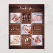 Budget Rustisch hout 5 Foto Nieuwe Baby Dank u Kaa (Voorkant)