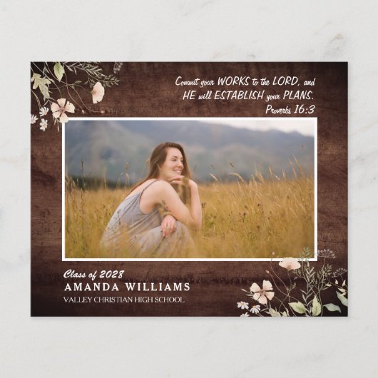 BUDGET Rustisch hout Christelijk Afstuderen Verse (Voorkant)