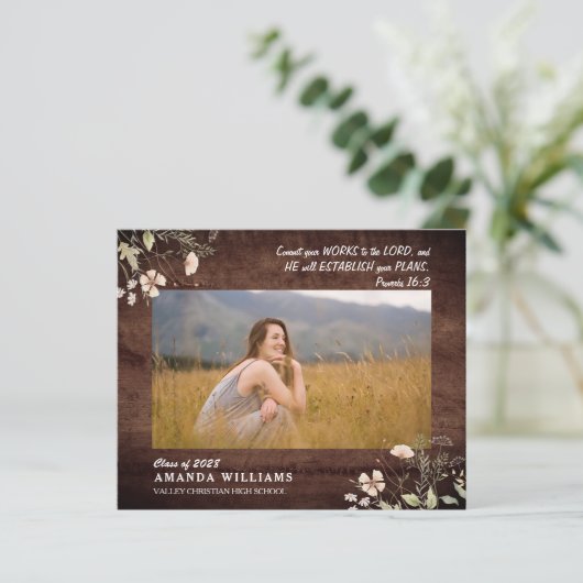 BUDGET Rustisch hout Christelijk Afstuderen Verse (Staand voorkant)