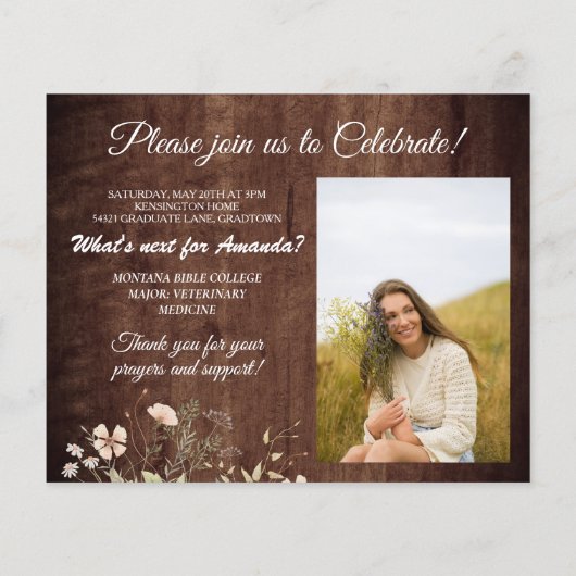 BUDGET Rustisch hout Christelijk Afstuderen Verse (Achterkant)