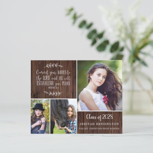 BUDGET Rustisch hout Christelijk Afstuderen Verse (Staand voorkant)