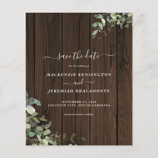 BUDGET Rustisch hout Eucalyptus Foto slaat de datu Flyer (Achterkant)