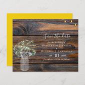 BUDGET Rustisch Hout Gypsophila Bewaar de Data (Voorkant / Achterkant)