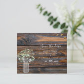 BUDGET Rustisch Hout Gypsophila Bewaar de Data (Staand voorkant)