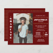 Budget Rustisch Land Red Gold Photo Afstuderen (Voorkant / Achterkant)