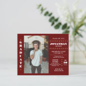 Budget Rustisch Land Red Gold Photo Afstuderen (Staand voorkant)