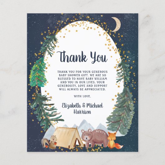 Budget Rustisch Night Sky Baby shower Hartelijk da (Voorkant)