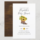 BUDGET Rustische Baby Shower Zonnebloemen Uitnodig (Voorkant / Achterkant)
