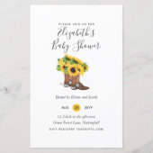 BUDGET Rustische Baby Shower Zonnebloemen Uitnodig (Voorkant)