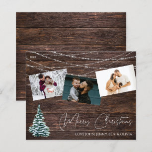 Budget Rustische Kerstboom 3 Foto & Lichten Hout