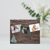 Budget Rustische Kerstboom 3 Foto & Lichten Hout (Staand voorkant)