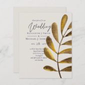 BUDGET Rusty Bronze Leaf Wedding Invitations (Voorkant / Achterkant)