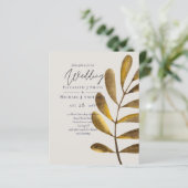 BUDGET Rusty Bronze Leaf Wedding Invitations (Staand voorkant)
