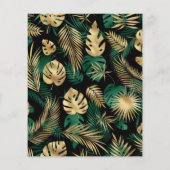 Budget Safari 3rd Birthday Green Gold Black Invite (Achterkant)