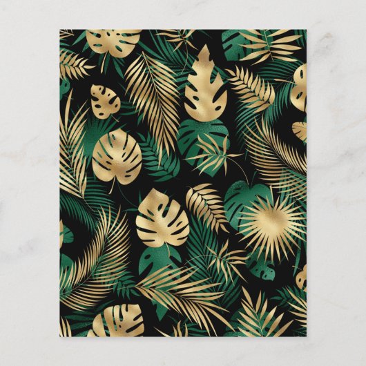 Budget Safari 3rd Birthday Green Gold Black Invite (Achterkant)