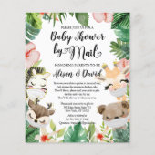 Budget Safari Anima Baby shower per post uitnodigi (Voorkant)