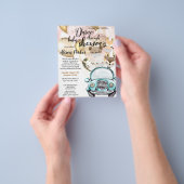 Budget Safari Animal Drive by Baby shower Uitnodig Flyer (Hand)