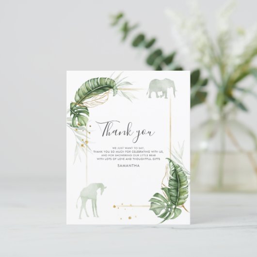 Budget Safari Animals Baby shower Dank u wel! (Staand voorkant)