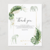 Budget Safari Animals Baby shower Dank u wel! (Voorkant)