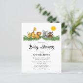 Budget Safari Animals Baby Shower Invitation (Staand voorkant)