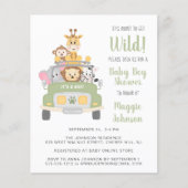 Budget Safari Baby Boy Shower Uitnodiging (Voorkant)