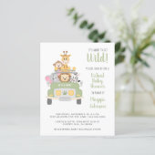 Budget Safari Baby Boy Virtuele Shower Uitnodiging (Staand voorkant)