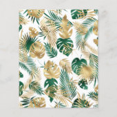 Budget Safari Baby Shower Goud Groen Uitnodiging (Achterkant)