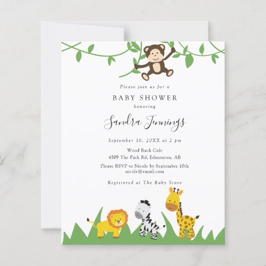 Budget Safari Baby shower Oerwouden (Voorkant)