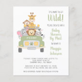 Budget Safari Baby shower per post uitnodiging (Voorkant)