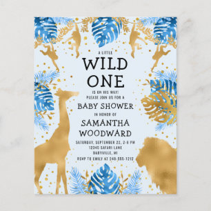 Budget Safari Blue Gouden Jongens Baby Shower Uitn