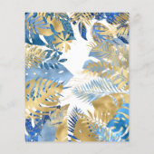 Budget Safari Boy Baby shower Blue Gold Invitation (Achterkant)